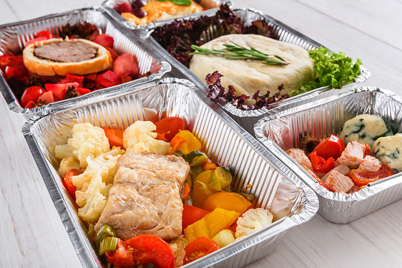 Take Home Containers with Food