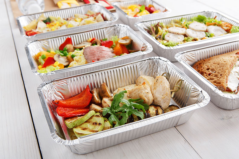 Take Home Containers with Food